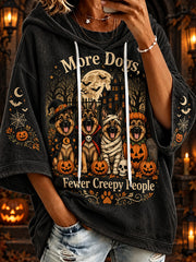 Women’s Halloween Costume Dog Pattern Design Casual Hoodie