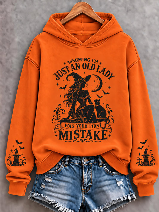 Women's Halloween Witch Assuming I'm Just An Old Lady Was Your First Mistake Sweatshirt