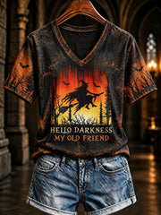 Women's Hello Darkness My Old Friend Halloween T-shirt
