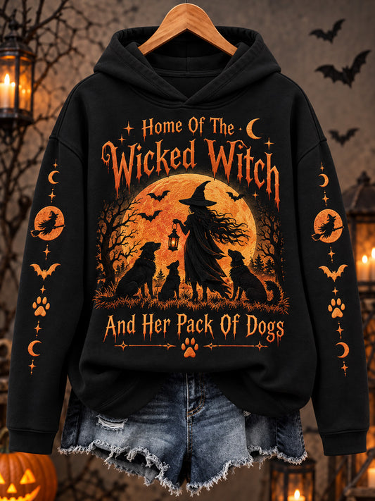 Women's Home Of The Wicked Witch And Her Pack Of Dogs Print Sweatshirt