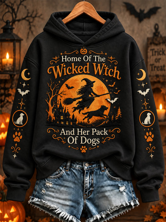 Women's Home Of The Wicked Witch And Her Pack Of Dogs Print Sweatshirt