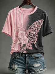 Women's Breast Cancer Awareness Pink Art Print T-shirt