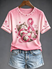 Women's Breast Cancer Awareness Pink Art Print T-shirt
