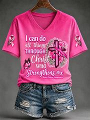 Women's Breast Cancer Awareness Pink Ribbon Support  Short Sleeve T-shirt