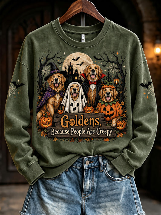 Women's  Halloween Costume Dog Pattern Design Casual Sweatshirt