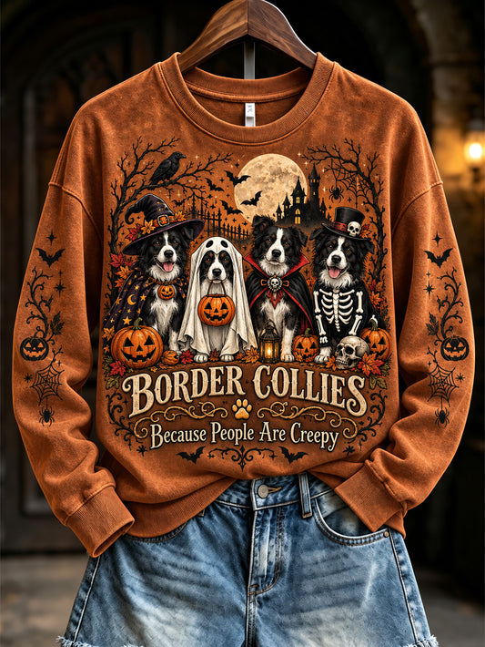 Women's  Halloween Costume Dog Pattern Design Casual Sweatshirt