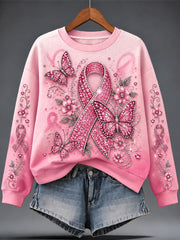 Women's Breast Cancer Print Sweatshirt