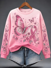 Women's Breast Cancer Print Sweatshirt