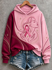Women's Breast Cancer Printed Hoodie