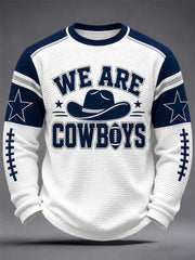 Men's Football Gameday Gift For Football Fans Casual Waffle Long Sleeve T-Shirt
