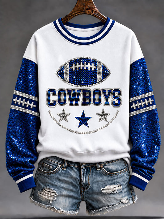 Women's Cowboys Football Fans Lovers Gameday Casual Regular Sweatshirt