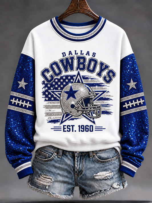 Women's Cowboys Football Fans Lovers Gameday Casual Regular Sweatshirt