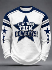 Men's Football Gameday Gift For Football Fans Casual Waffle Long Sleeve T-Shirt