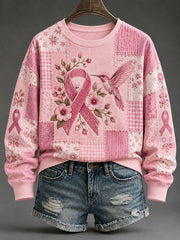 Women's Breast Cancer Print Sweatshirt