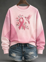 Women's Breast Cancer Print Sweatshirt