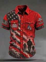 Men's Red Friday Printed Casual Shirt