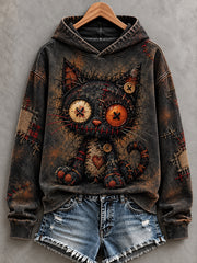 Women's Halloween Creepy Dolls Print Casual Hoodie