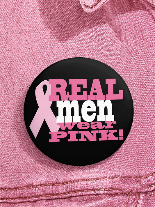 Breast Cancer Awareness Real Men Wear Pink Brooches