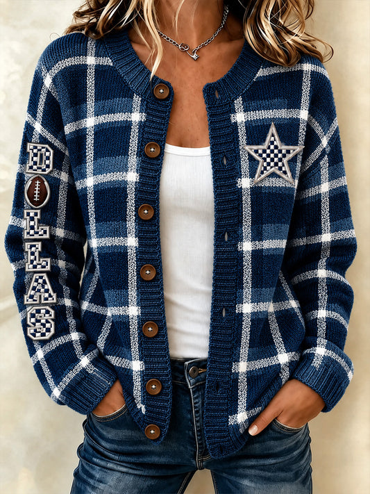 Women's Football Gameday Gift For Football Fans Casual Cardigan