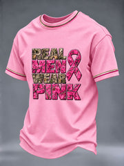 Men's Breast Cancer Awareness Real Men Wear Pink Short Sleeves T-Shirt