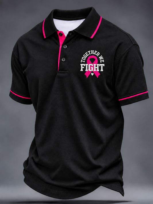 Men's Breast Cancer Awareness Real Men Wear Pink Polo Shirt