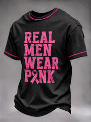 Men's Breast Cancer Awareness Real Men Wear Pink Short Sleeves T-Shirt