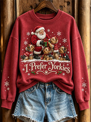 Women's I Prefer Yorkies Pattern Causal Regular Sweatshirt
