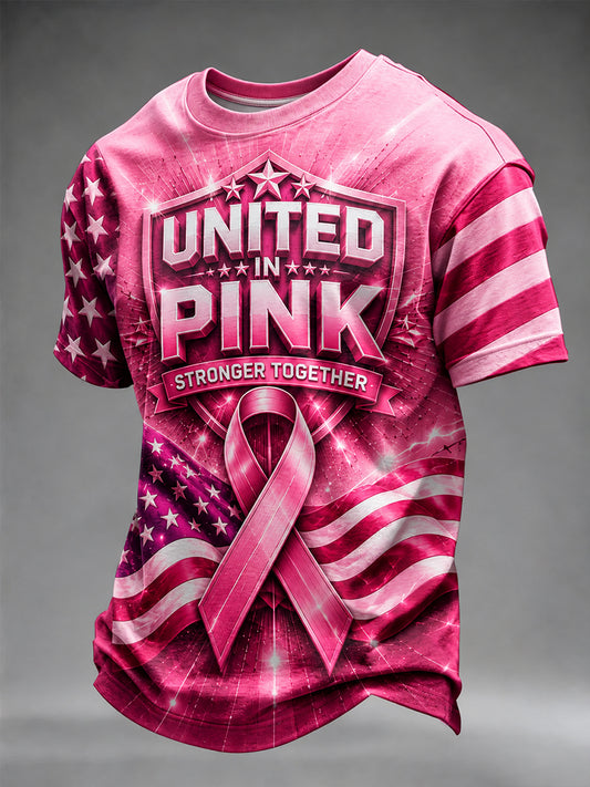 Men's Breast Cancer Awareness Print T-shirt