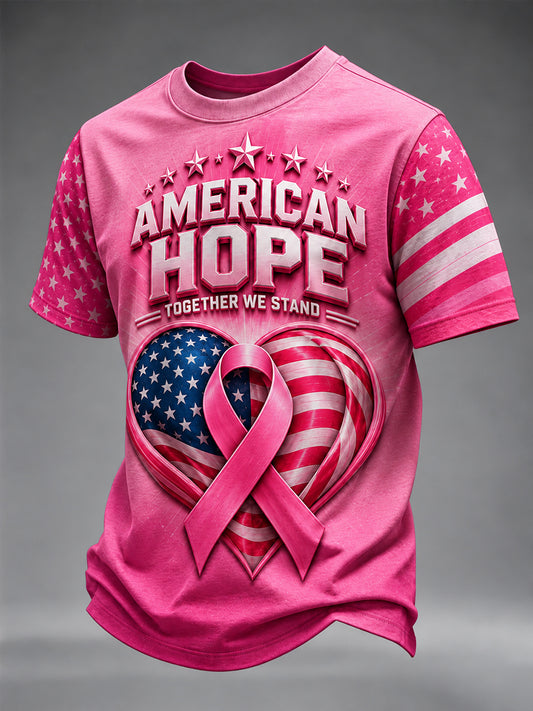 Men's Breast Cancer Awareness Print T-shirt