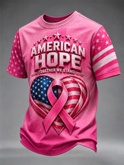 Men's Breast Cancer Awareness Print T-shirt