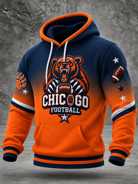 Men's Football Gameday Gift For Football Fans Casual Waffle Hoodie