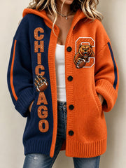 Women's Football Gameday Gift For Football Fans Casual Long Coat