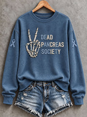 Women'S Diabetes Awareness Print Regular Sweatshirt