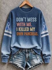 Women'S Diabetes Awareness Print Regular Sweatshirt