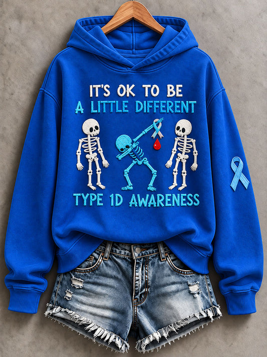 Women'S Diabetes Awareness Print Regular Sweatshirt