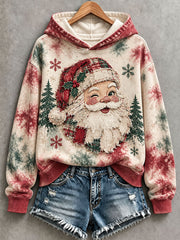 Women's Santa Patchwork Art Hoodie