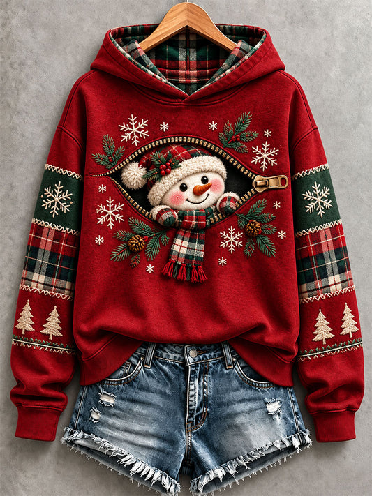 Women's Funny Snowman Christmas Hoodie