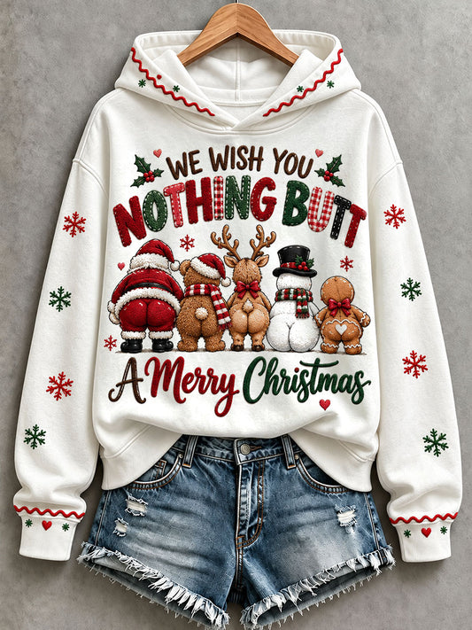 Women's We Wish You Nothing Butt A Merry Christmas Hoodie