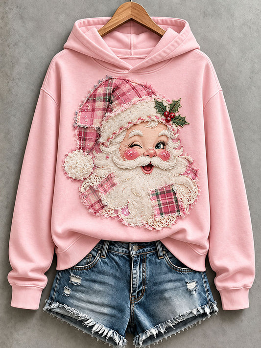 Women's Pink Santa Hoodie