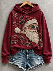 Women's Santa Patchwork Art Hoodie
