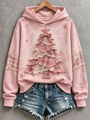 Women's Pink Christmas Tree Hoodie