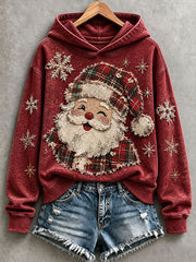 Women's Santa Patchwork Art Hoodie