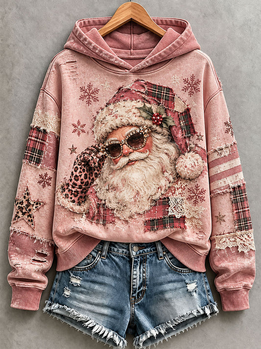 Women's Pink Santa Hoodie