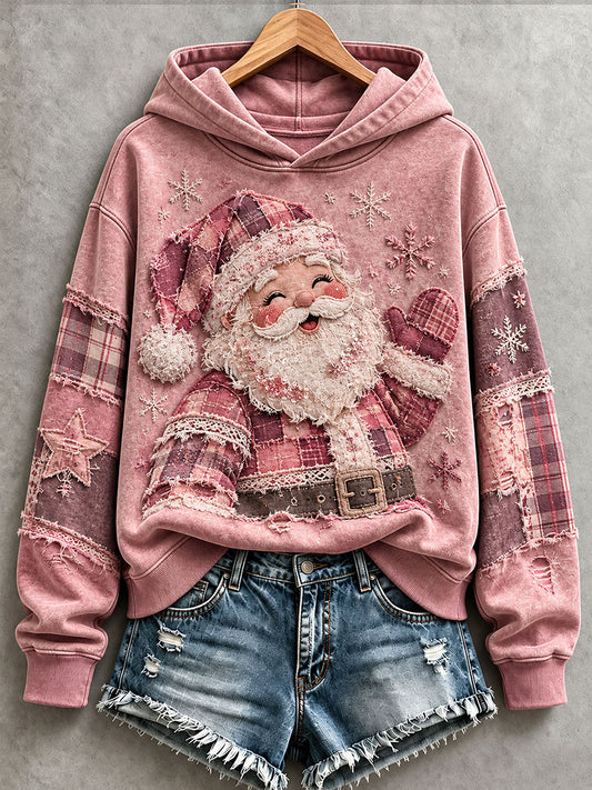 Women's Pink Santa Hoodie