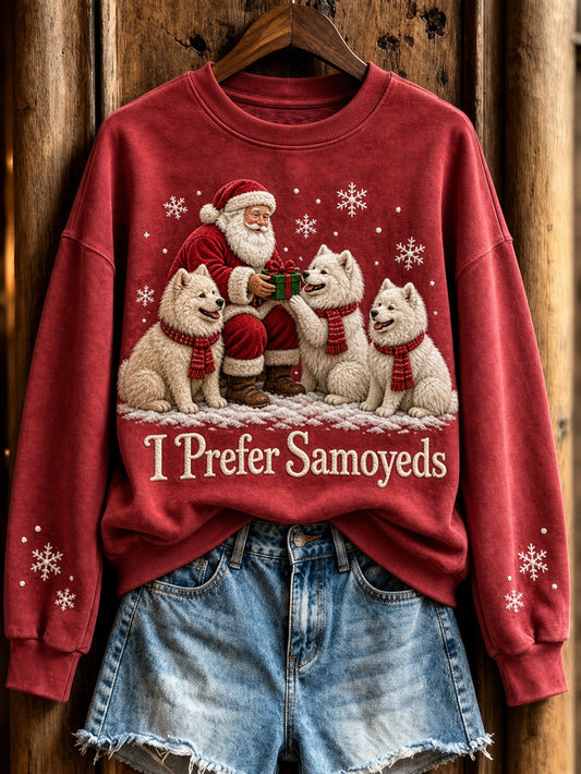 Women's I Prefer Samoyeds Pattern Causal Regular Sweatshirt