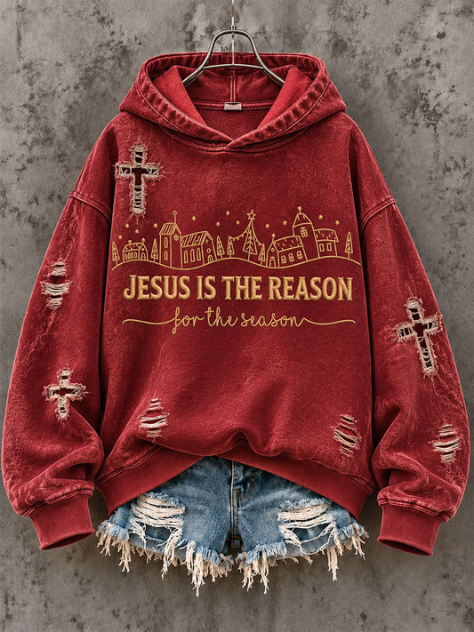 Women's Jesus Is The Reason, Christmas Gift for Christian Regular Sweatshirt