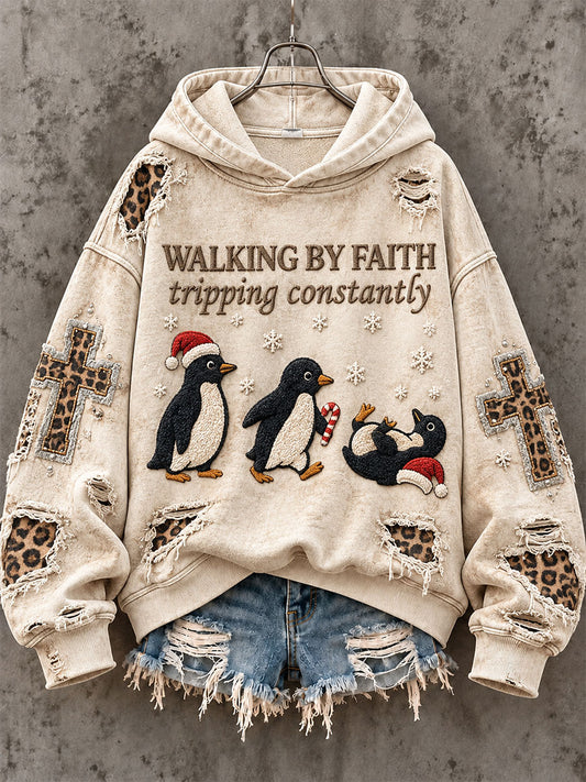 Women's Walking By Faith, Christmas Gift for Christian Regular Sweatshirt