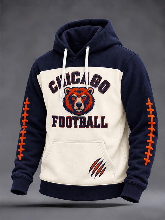 Men's Football Gameday Gift For Football Fans Print Zip-Up Hoodie
