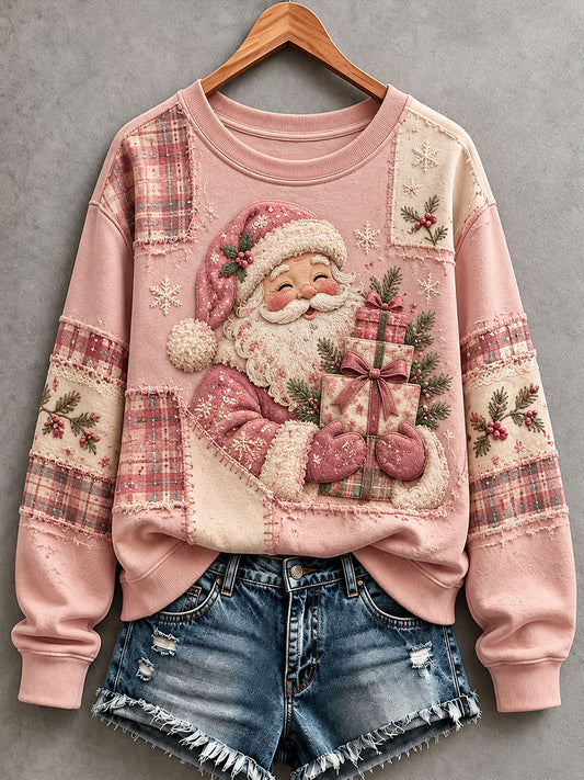 Women's  Pink Santa Sweatshirt