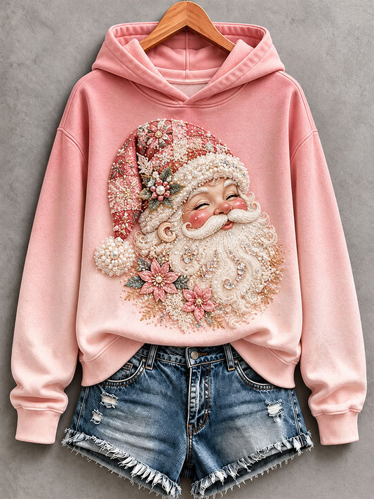 Women's Pink Santa Hoodie